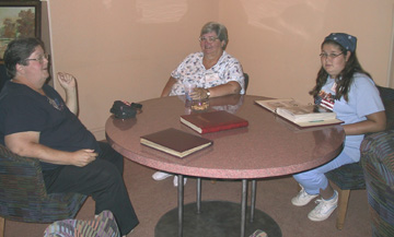 Three women at a table