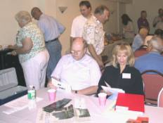 Early birds take a break at a table