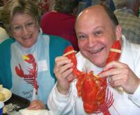 Herb Hartman eating lobster