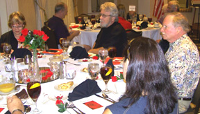 Several people gathered around a table