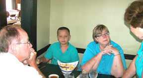 People gathered around a table